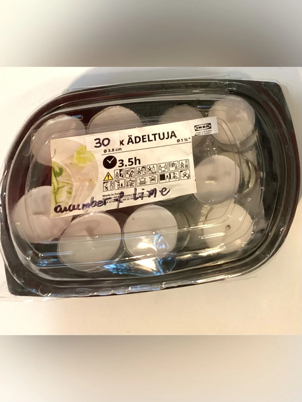 Ikea Ädeltuja 30 total scented tea light candles 3.5 hs